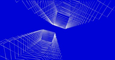 Mimari sanat konseptinde soyut çizgiler, minimum geometrik şekiller. 