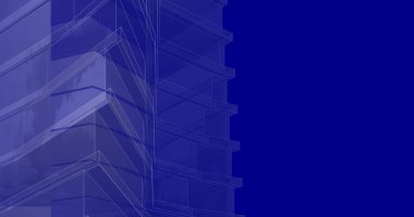 Mimari sanat konseptinde soyut çizgiler, minimum geometrik şekiller. 