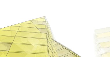 Mimari sanat konseptinde soyut çizgiler, minimum geometrik şekiller. 