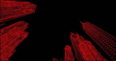 Mimari sanat konseptinde soyut çizgiler, minimum geometrik şekiller. 