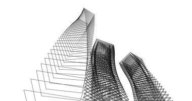 soyut mimari duvar kağıdı tasarımı, dijital konsept arkaplan