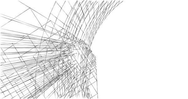 Çizim Mimari Konsept Minimum Geometrik Şekiller — Stok fotoğraf