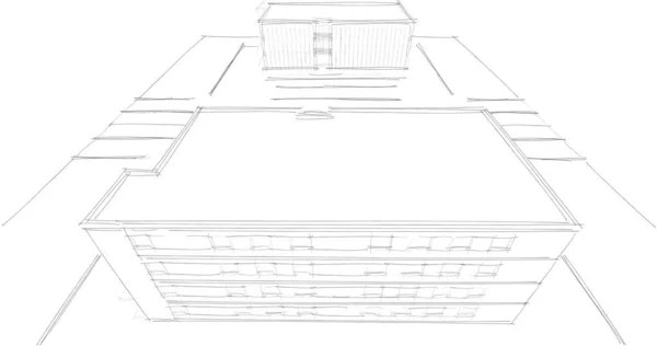 Linee Disegno Astratte Nel Concetto Arte Architettonica Forme Geometriche Minime — Foto Stock