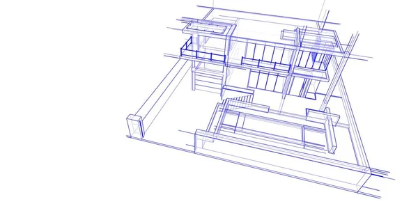 Minimalny Projekt Geometryczny Budynków Architektonicznych — Zdjęcie stockowe