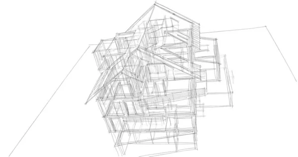 Абстрактные Чертежи Архитектурном Искусстве Минимальные Геометрические Формы — стоковое фото