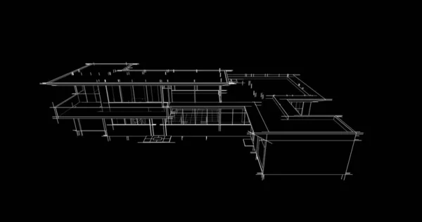 Linee Disegno Astratte Nel Concetto Arte Architettonica Forme Geometriche Minime — Foto Stock