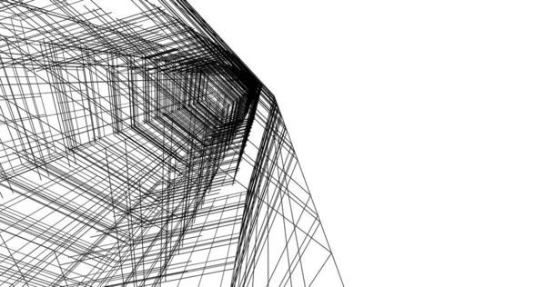 Lignes Dessin Abstraites Dans Concept Art Architectural Formes Géométriques Minimales — Photo