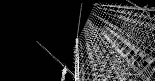 Geometrisk Arkitektonisk Byggnadsstruktur — Stockfoto