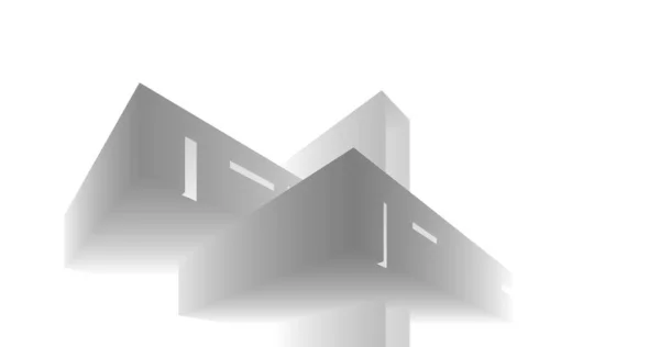 Minimale Skizzenkunst Geometrische Architektonische Gebäudegestaltung — Stockfoto