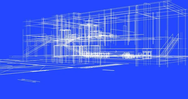 建築芸術の概念における抽象的な線や最小限の幾何学的形状 — ストック写真