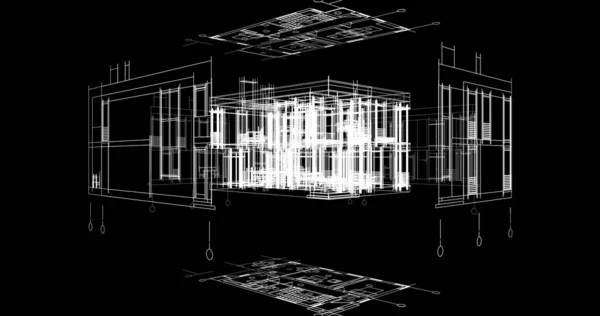 Abstrakt Arkitektonisk Tapet Design Digitalt Koncept Bakgrund — Stockfoto