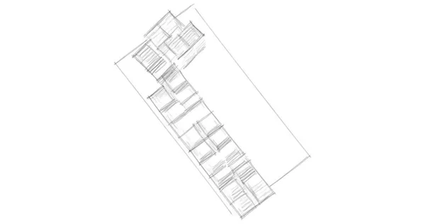 Disegno Astratto Carta Parati Architettonica Sfondo Concetto Digitale — Foto Stock