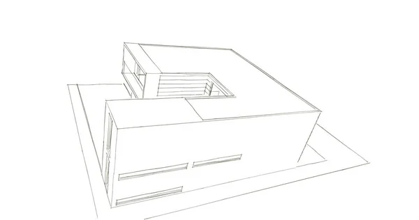 Architektura Budynek Ilustracja Tle — Zdjęcie stockowe