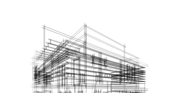 建筑墙纸设计 数字概念背景 — 图库照片