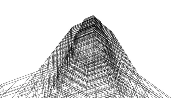 Arquitectura Edificio Ilustración Sobre Fondo — Foto de Stock