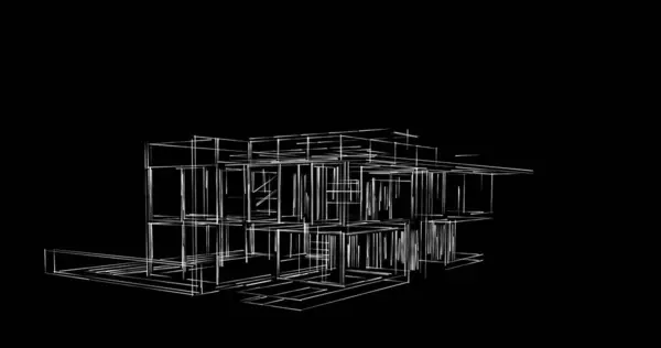 Abstrakcyjne Linie Rysunku Koncepcji Sztuki Architektonicznej Minimalne Kształty Geometryczne — Zdjęcie stockowe