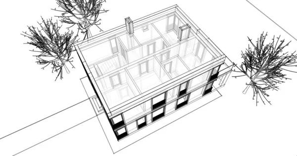 建筑3D背景图 — 图库照片