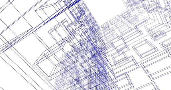 建筑墙纸设计 数字概念背景 — 图库照片