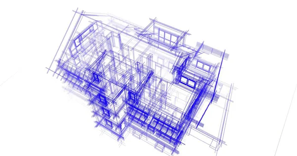 Projekt Geometrycznych Budynków Architektonicznych — Zdjęcie stockowe