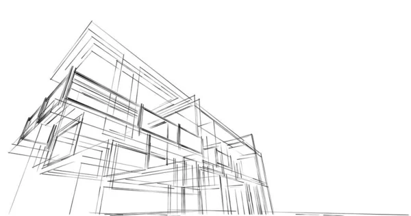 Проектування Геометричних Архітектурних Будівель — стокове фото