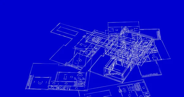 Linee Disegno Astratte Nel Concetto Arte Architettonica Forme Geometriche Minime — Foto Stock