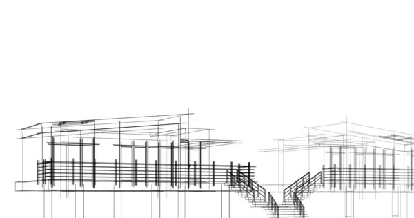 Minimální Geometrický Architektonický Návrh Budov — Stock fotografie