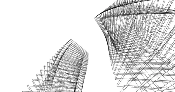 建筑墙纸设计 数字概念背景 — 图库照片