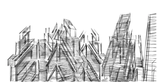 Minimalne Kształty Geometryczne Linie Architektoniczne — Zdjęcie stockowe