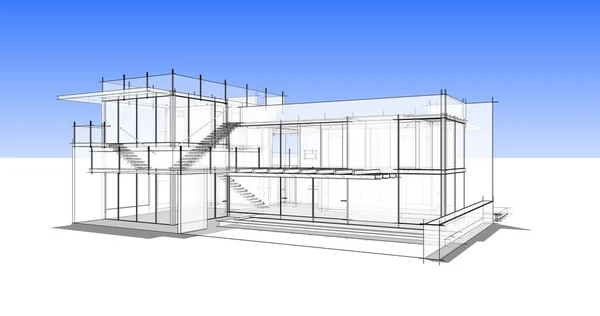 建筑3D背景图 — 图库照片