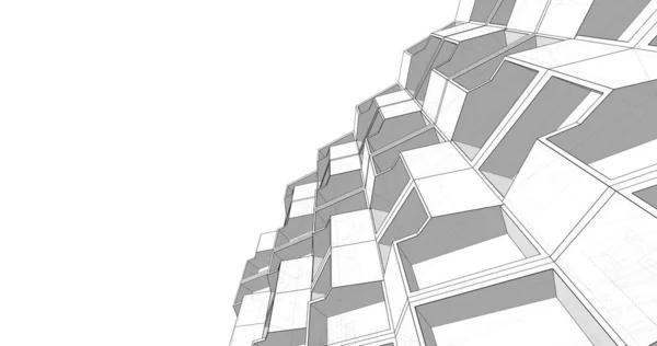 Lignes Dessin Abstraites Dans Concept Art Architectural Formes Géométriques Minimales — Photo