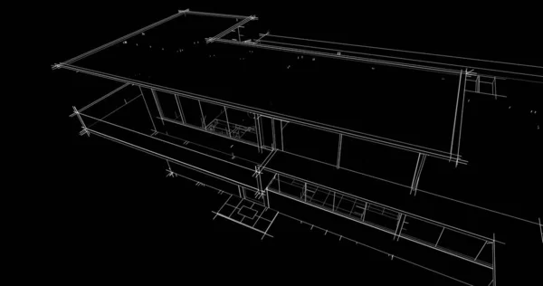 Abstrakcyjne Linie Rysunku Koncepcji Sztuki Architektonicznej Minimalne Kształty Geometryczne — Zdjęcie stockowe