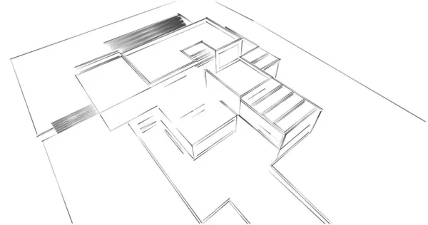 Disegno Astratto Carta Parati Architettonica Sfondo Concetto Digitale — Foto Stock