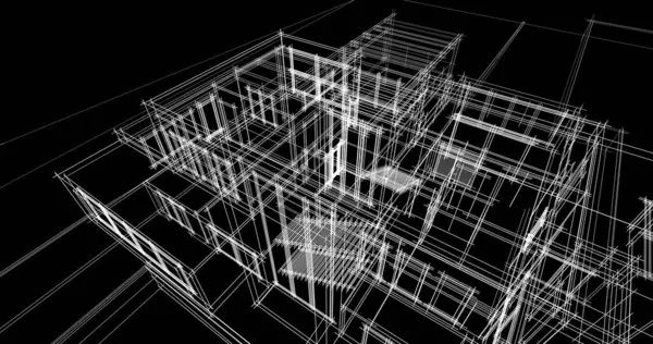 Архитектурное Построение Иллюстрации Фоне — стоковое фото