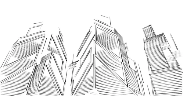 Skizzenkunst Geometrische Architektonische Gebäudegestaltung — Stockfoto