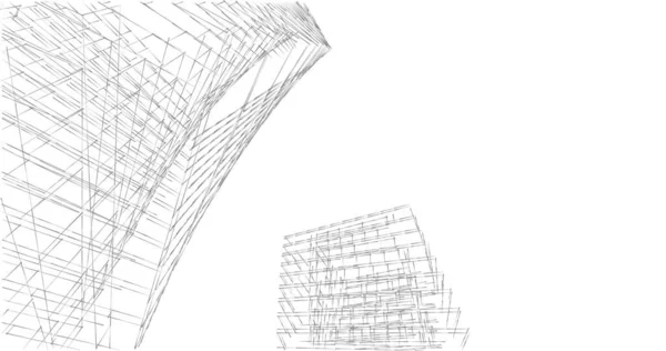 Lignes Dessin Abstraites Dans Concept Art Architectural Formes Géométriques Minimales — Photo