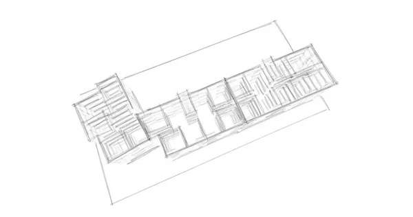 Disegno Astratto Carta Parati Architettonica Sfondo Concetto Digitale — Foto Stock