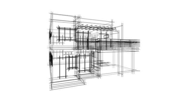 Disegno Astratto Carta Parati Architettonica Sfondo Concetto Digitale — Foto Stock