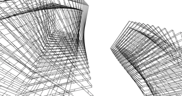 建筑墙纸设计 数字概念背景 — 图库照片