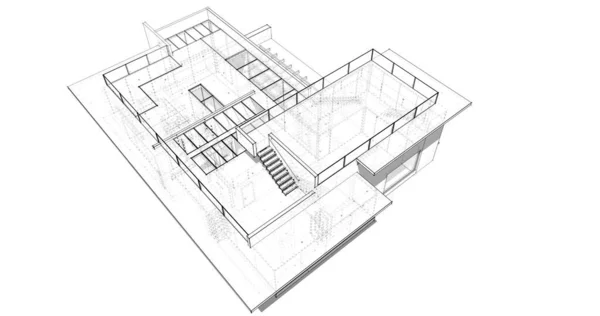 Minimala Geometriska Arkitektoniska Byggnader Design — Stockfoto