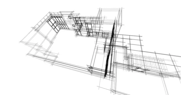 Architektura Budynek Ilustracja Tle — Zdjęcie stockowe