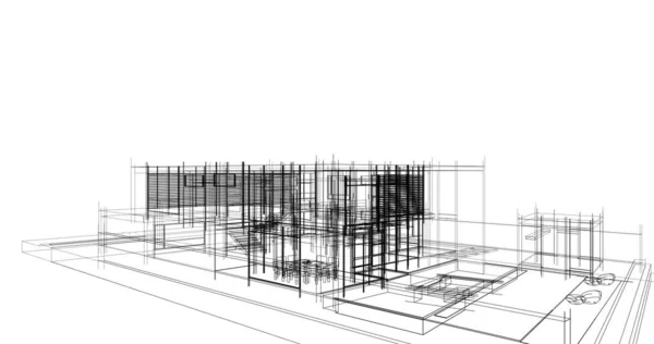 建筑3D背景图 — 图库照片