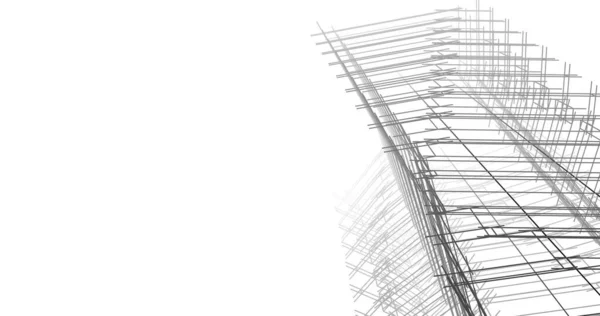 建築芸術の概念における抽象的な線や最小限の幾何学的形状 — ストック写真