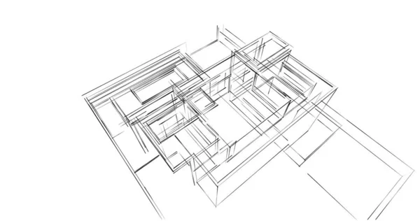 Progettazione Edifici Architettonici Geometrici — Foto Stock