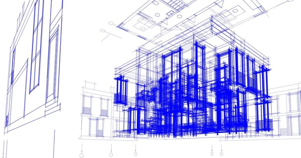 Abstrakte Architektonische Tapete Design Digitales Konzept Hintergrund — Stockfoto