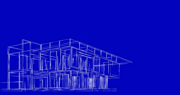 建筑墙纸设计 数字概念背景 — 图库照片