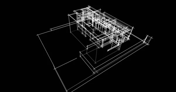 Entwurf Geometrischer Architekturgebäude — Stockfoto