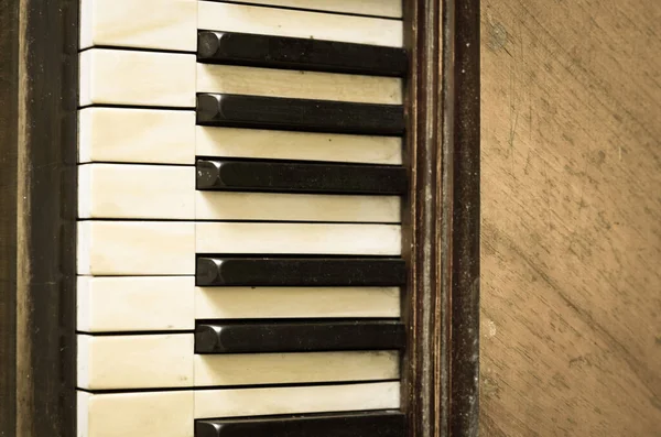 Piano Vintage Tiro Perto Arte Conceitual Fundo — Fotografia de Stock