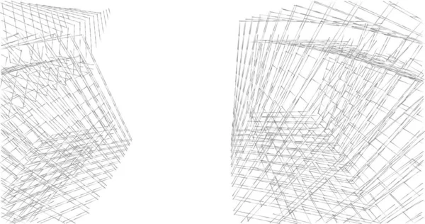 Abstrakta Teckningslinjer Arkitektonisk Konst Koncept Minimala Geometriska Former — Stockfoto