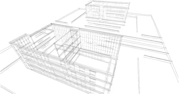 Disegno Astratto Carta Parati Architettonica Sfondo Concetto Digitale — Foto Stock