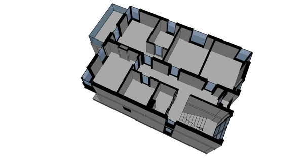 建筑墙纸设计 数字概念背景 — 图库照片